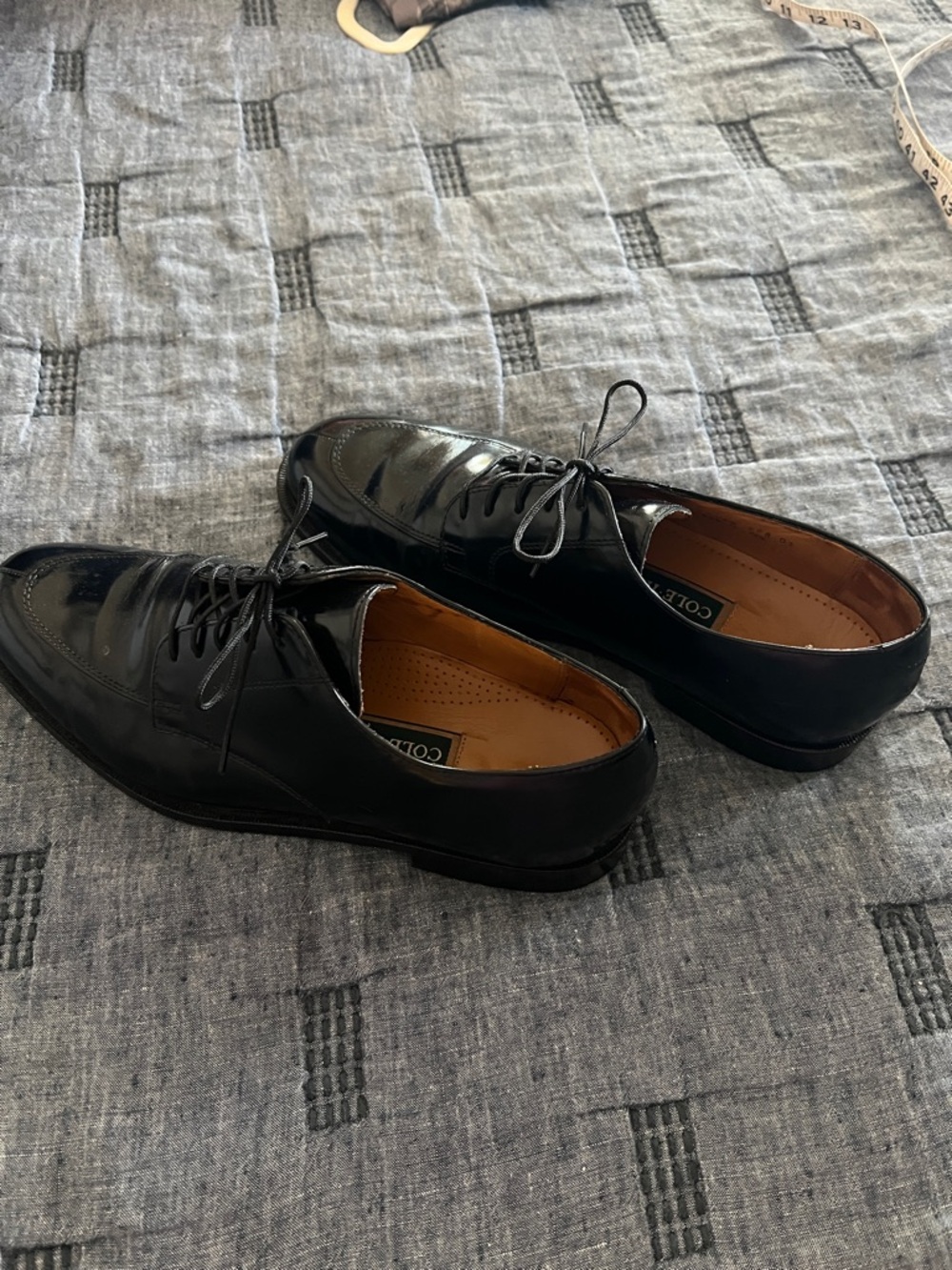 Cole-Haan Classic Black Men's Dress Oxfords - Leather Lace-Up